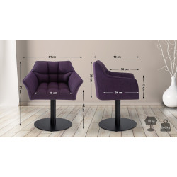 Fauteuil en tissu Damaso violet