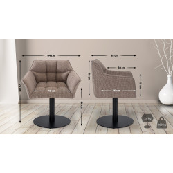 Fauteuil en tissu Damaso marron terra