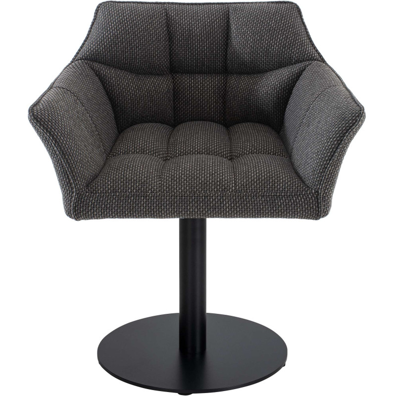 Fauteuil Damaso en tissu gris titane