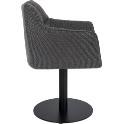 Fauteuil Damaso en tissu gris titane