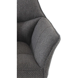 Fauteuil Damaso en tissu gris titane