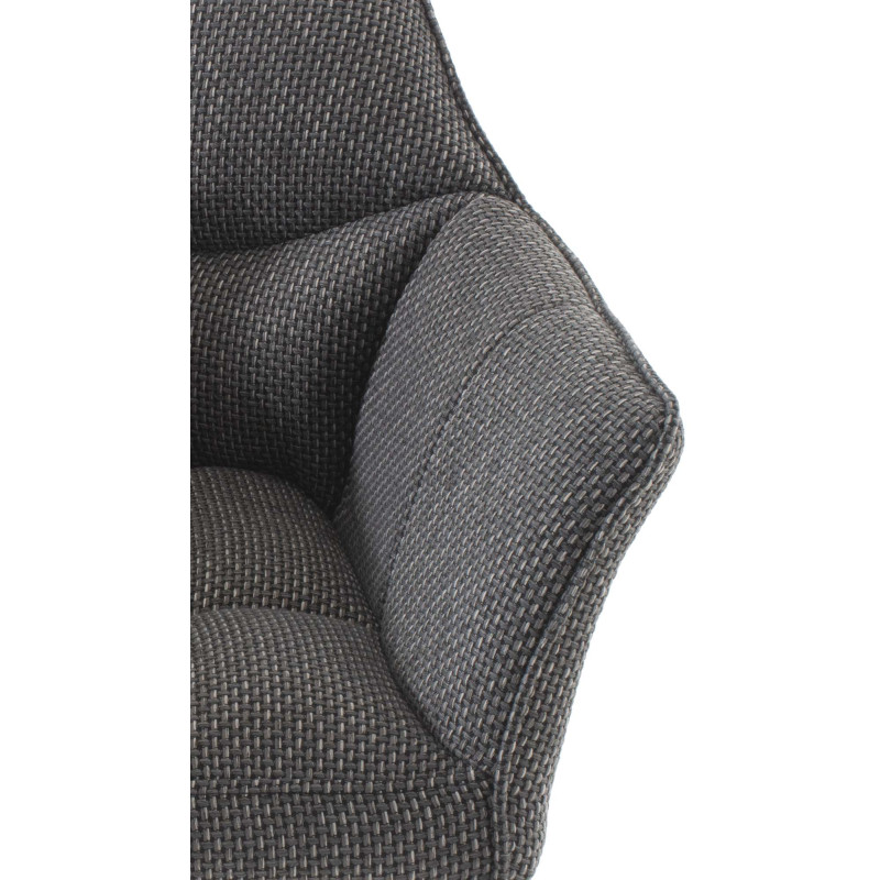 Fauteuil Damaso en tissu gris titane