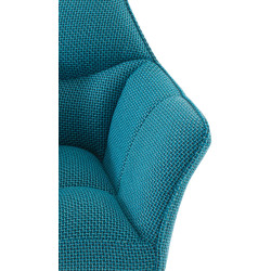 Fauteuil en tissu Damaso turquoise