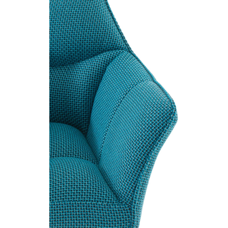 Fauteuil en tissu Damaso turquoise