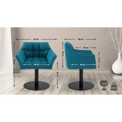 Fauteuil en tissu Damaso turquoise