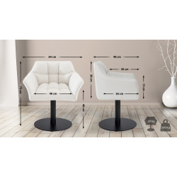 Fauteuil en tissu Damaso blanc