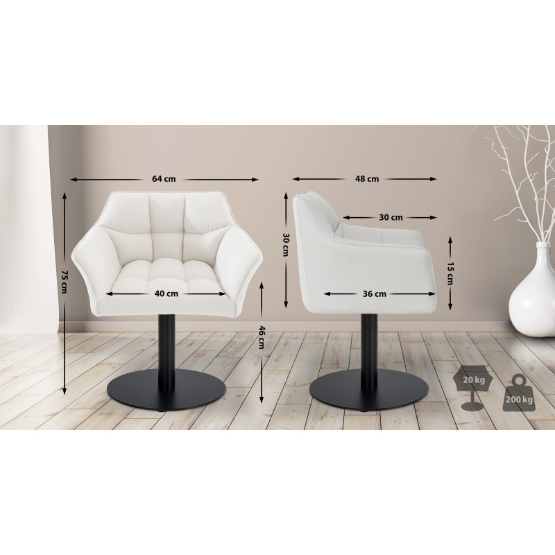 Fauteuil en tissu Damaso blanc