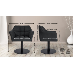 Fauteuil Damaso en feutre anthracite