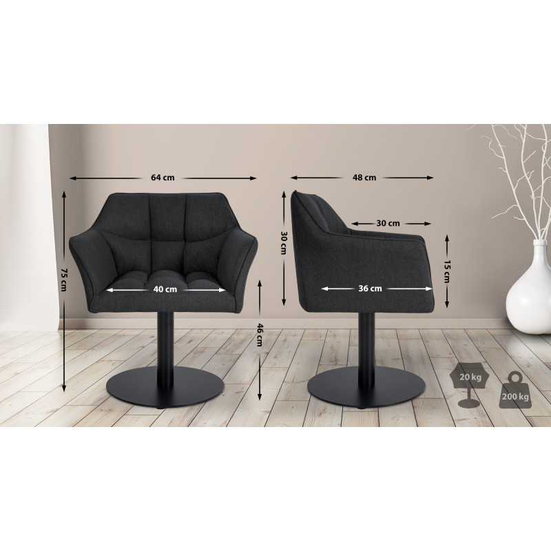 Fauteuil Damaso en feutre anthracite