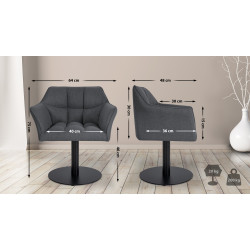 Fauteuil Damaso en feutre gris