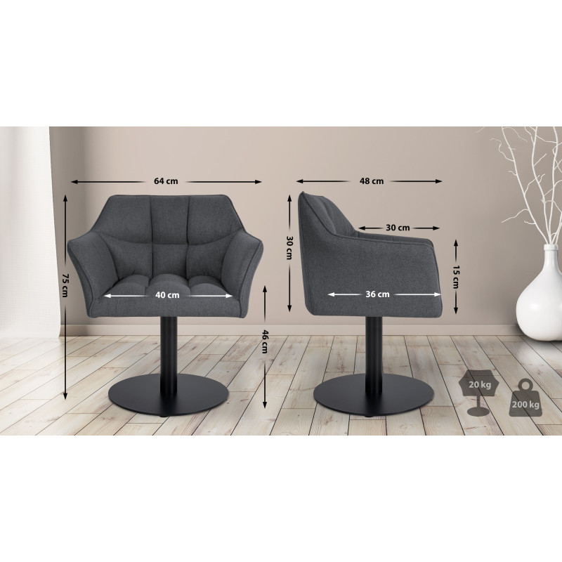 Fauteuil Damaso en feutre gris