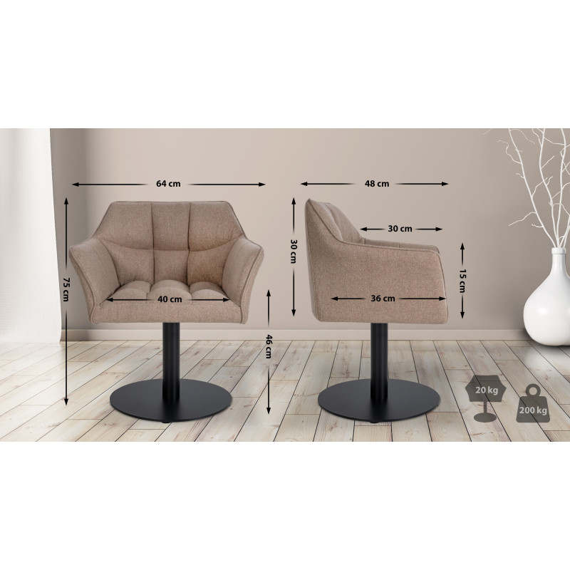Fauteuil Damaso en feutre taupe