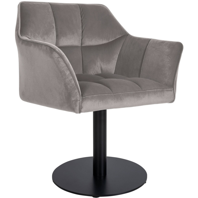 Fauteuil Damaso velours gris