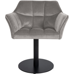 Fauteuil Damaso velours gris