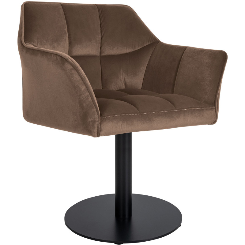 Fauteuil Damaso velours marron