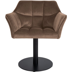 Fauteuil Damaso velours marron