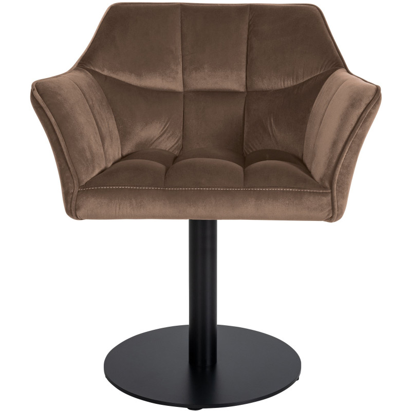 Fauteuil Damaso velours marron