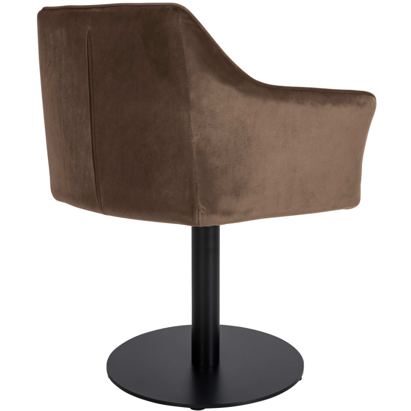 Fauteuil Damaso velours marron