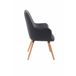 Fauteuil Aarhus en cuir artificiel natura noir