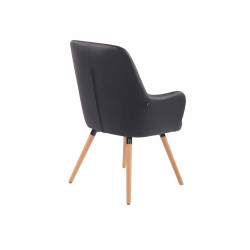 Fauteuil Aarhus en cuir artificiel natura noir