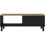 Ensemble Meuble TV+Table basse OXFORD - Style industriel - MÈlaminÈ chene noir - Table Basse: L110xP55xH40 - Meuble Tv: L159xP40