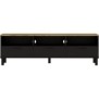 Ensemble Meuble TV+Table basse OXFORD - Style industriel - MÈlaminÈ chene noir - Table Basse: L110xP55xH40 - Meuble Tv: L159xP40