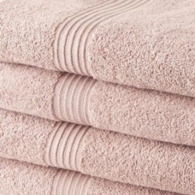 TODAY Lot de 4 Serviettes de Bain 100% coton - 50x100 cm - Rose des sables