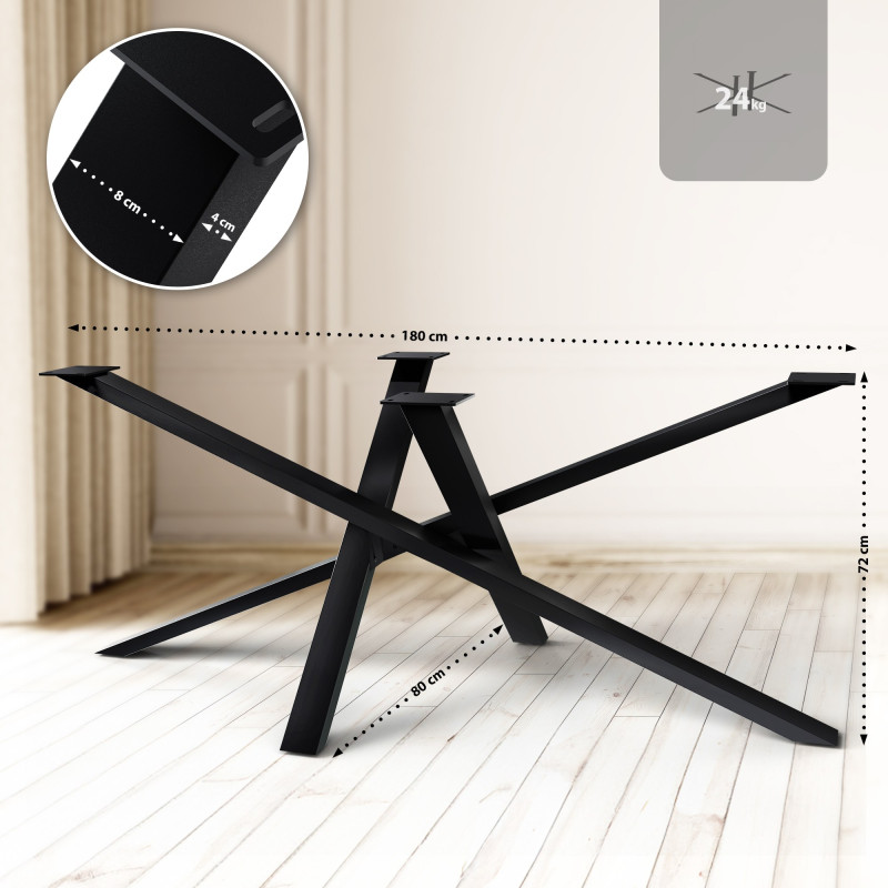 Pies de mesa Finney 180x80x72 negros