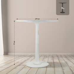 Table d'appoint Morristown 70 blanche antique