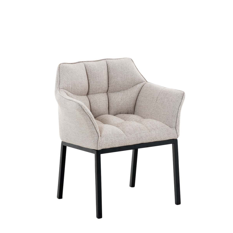 Chaise de salle à manger Octavia B, tissu ivoire