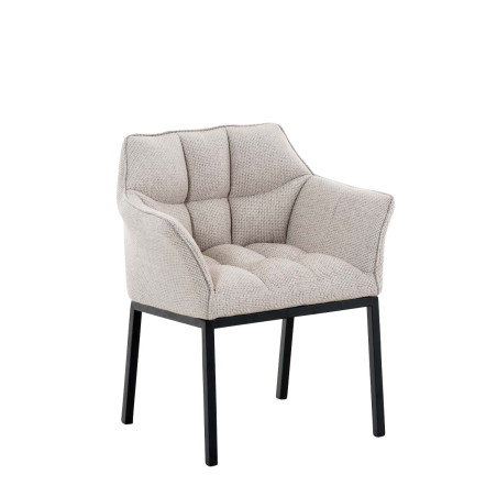 Chaise de salle à manger Octavia B, tissu ivoire