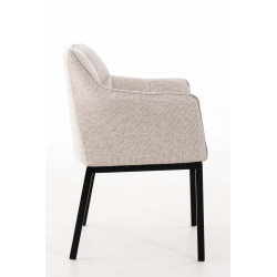 Chaise de salle à manger Octavia B, tissu ivoire