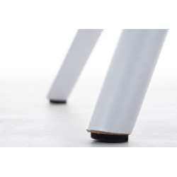 Chaise Pegleg, en tissu, ronde, blanche/bleue