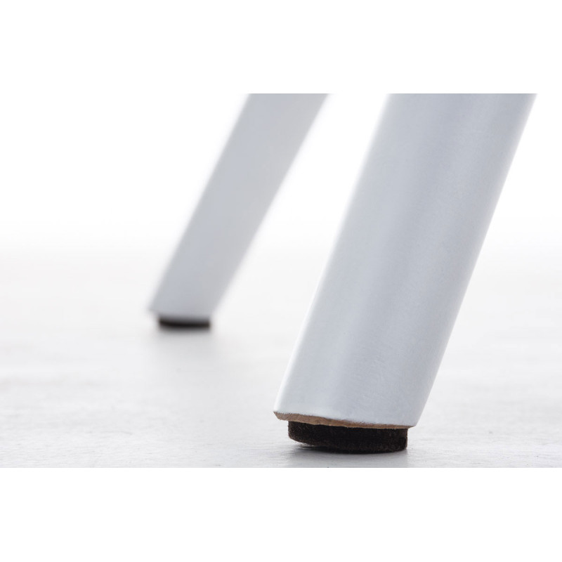 Chaise Pegleg, en tissu, ronde, blanche/bleue