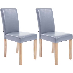 Ensemble de 2 chaises de salle à manger gris naturel