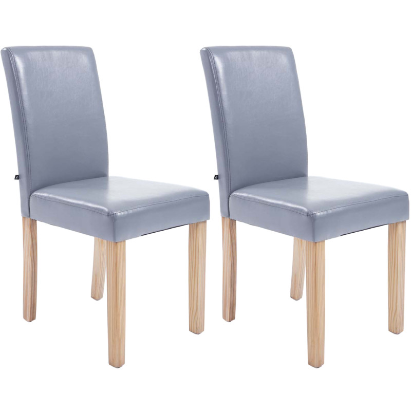 Ensemble de 2 chaises de salle à manger gris naturel