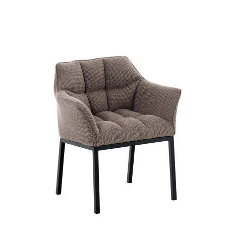 Chaise de salle à manger Octavia B, tissu brun terre