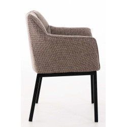 Chaise de salle à manger Octavia B, tissu brun terre