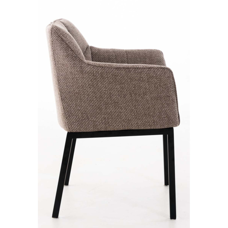 Chaise de salle à manger Octavia B, tissu brun terre