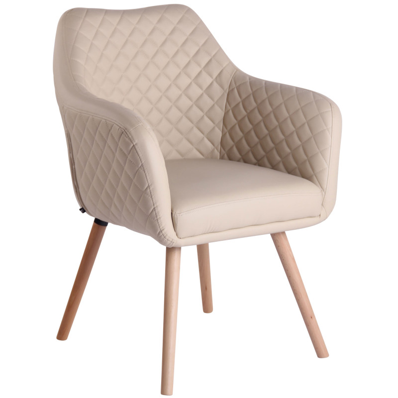 Chaise de salle à manger Gent, similicuir, crème naturelle