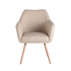 Chaise de salle à manger Gent, similicuir, crème naturelle