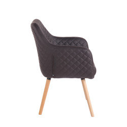 Chaise de salle à manger Gent, similicuir, marron foncé naturel