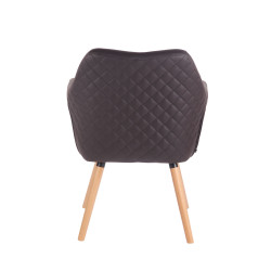 Chaise de salle à manger Gent, similicuir, marron foncé naturel