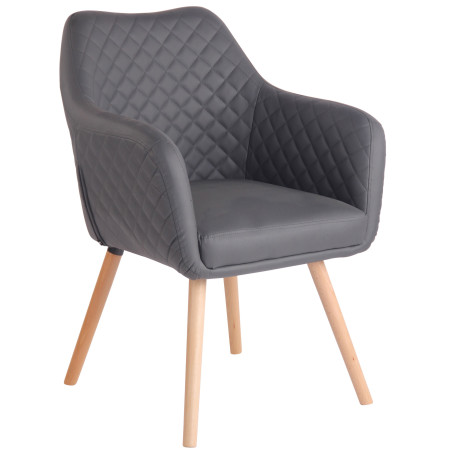 Chaise de salle à manger Gent, similicuir, gris naturel