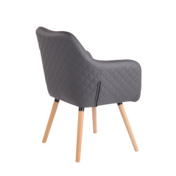 Chaise de salle à manger Gent, similicuir, gris naturel