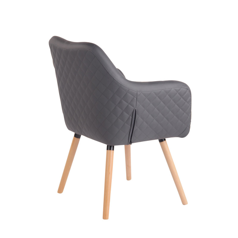 Chaise de salle à manger Gent, similicuir, gris naturel