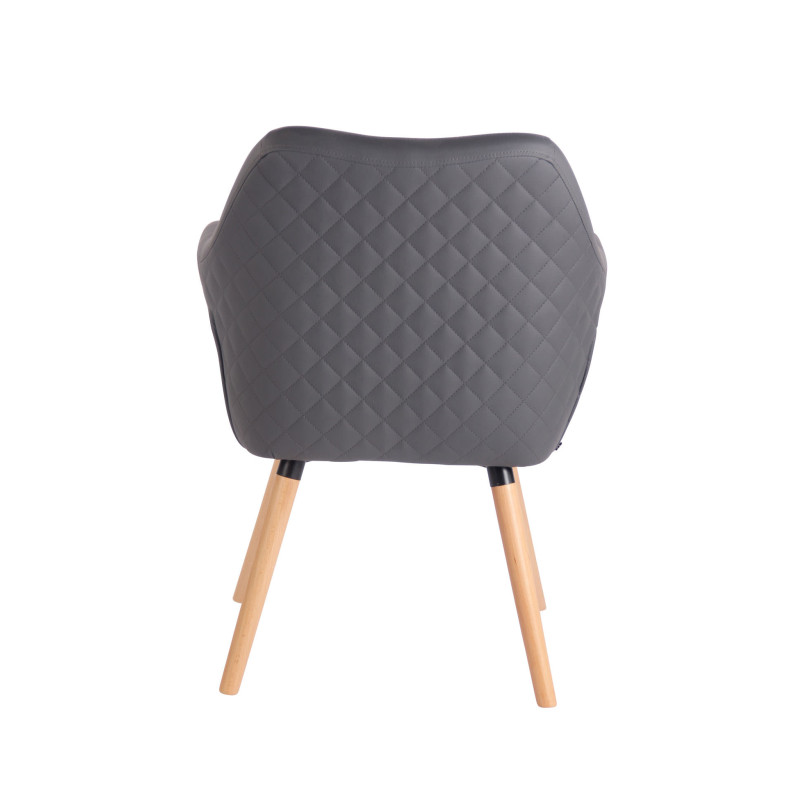 Chaise de salle à manger Gent, similicuir, gris naturel