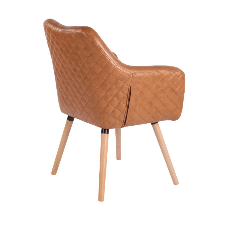 Chaise de salle à manger Gent, similicuir, marron clair naturel