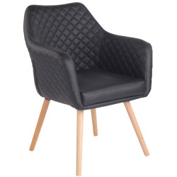 Chaise de salle à manger Gent, similicuir, noir naturel