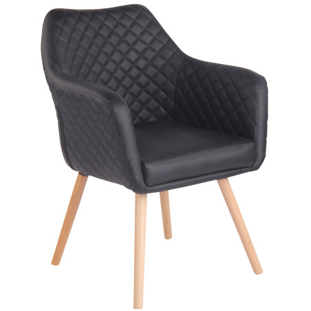 Chaise de salle à manger Gent, similicuir, noir naturel